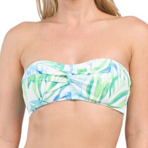 💛Tommy Bahama Women's Island Cays Seafronds Blue/Green Bandeu Top XL